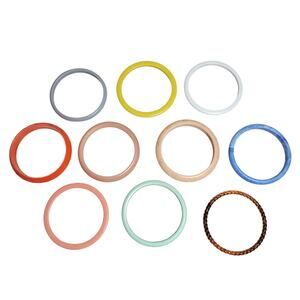 Vintage Bangles Bracelets Lot of 10 Assortment Sizes Colors Costume Jewelry